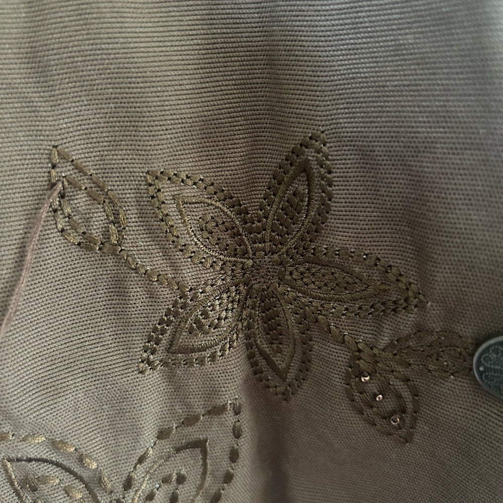 Alfred Dunner Women’s Floral Embroidered Jacket | Size 10P | Brown - Picture 4 of 5